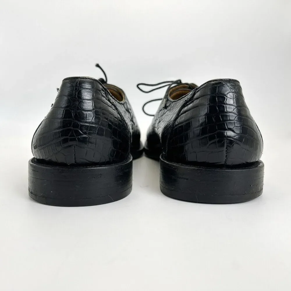 Salvatore Ferragamo CROCODILE ALLIGATOR Dress Shoes Mens Sz 13 Norwegian Split